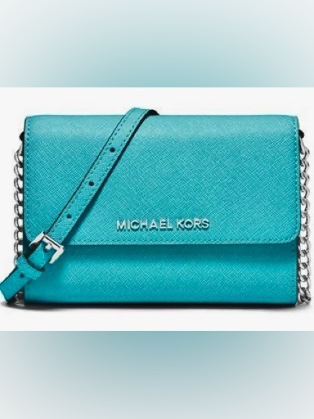 Michael Kors • Turquoise Saffiano Leather Crossbody Bag • SEE DESCRIPTION